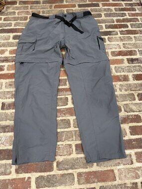 Magellan Fish Gear Convertible Cargo Pants Shorts Men 2XL Gray MagRepel Nylon